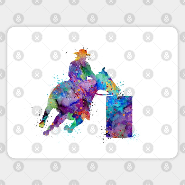 Barrel Racer Boy Colorful Watercolor Rodeo Gift Sticker by LotusGifts